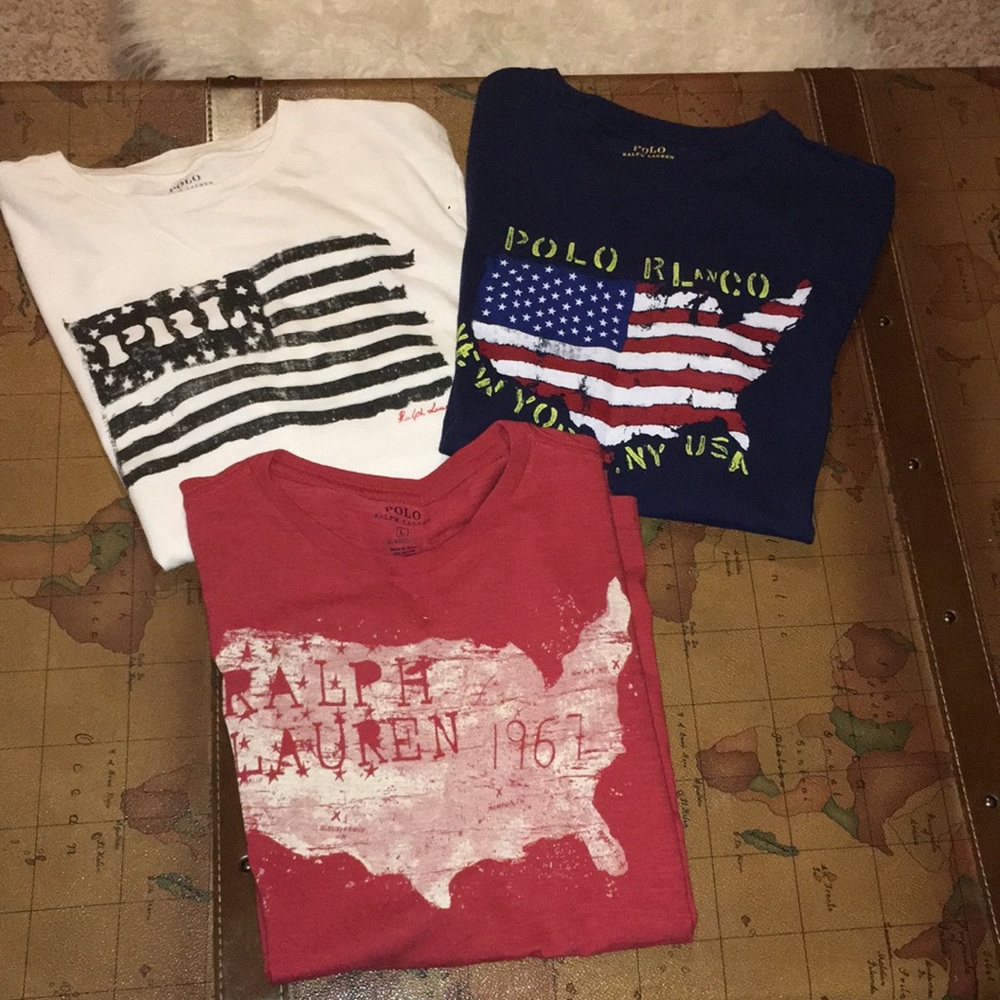 3 new without tags Polo Ralph Lauren large youth tshirts